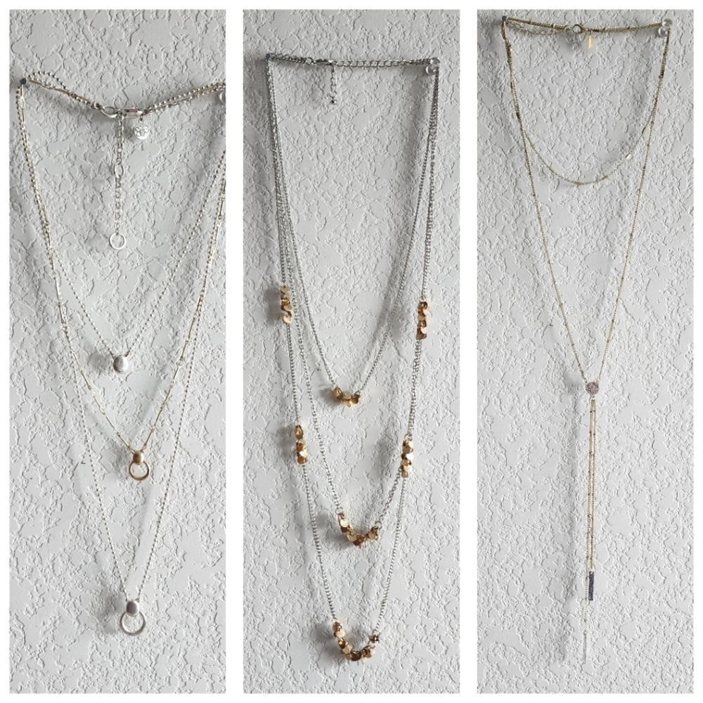 Long layered necklaces